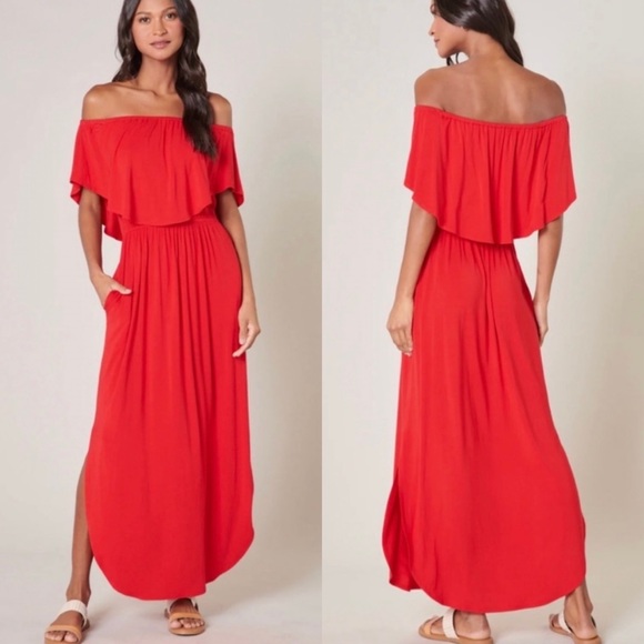 Sugarlips Dresses & Skirts - NWT Sugarlips Shelbee Popover Jersey Knit Maxi Dress in Red